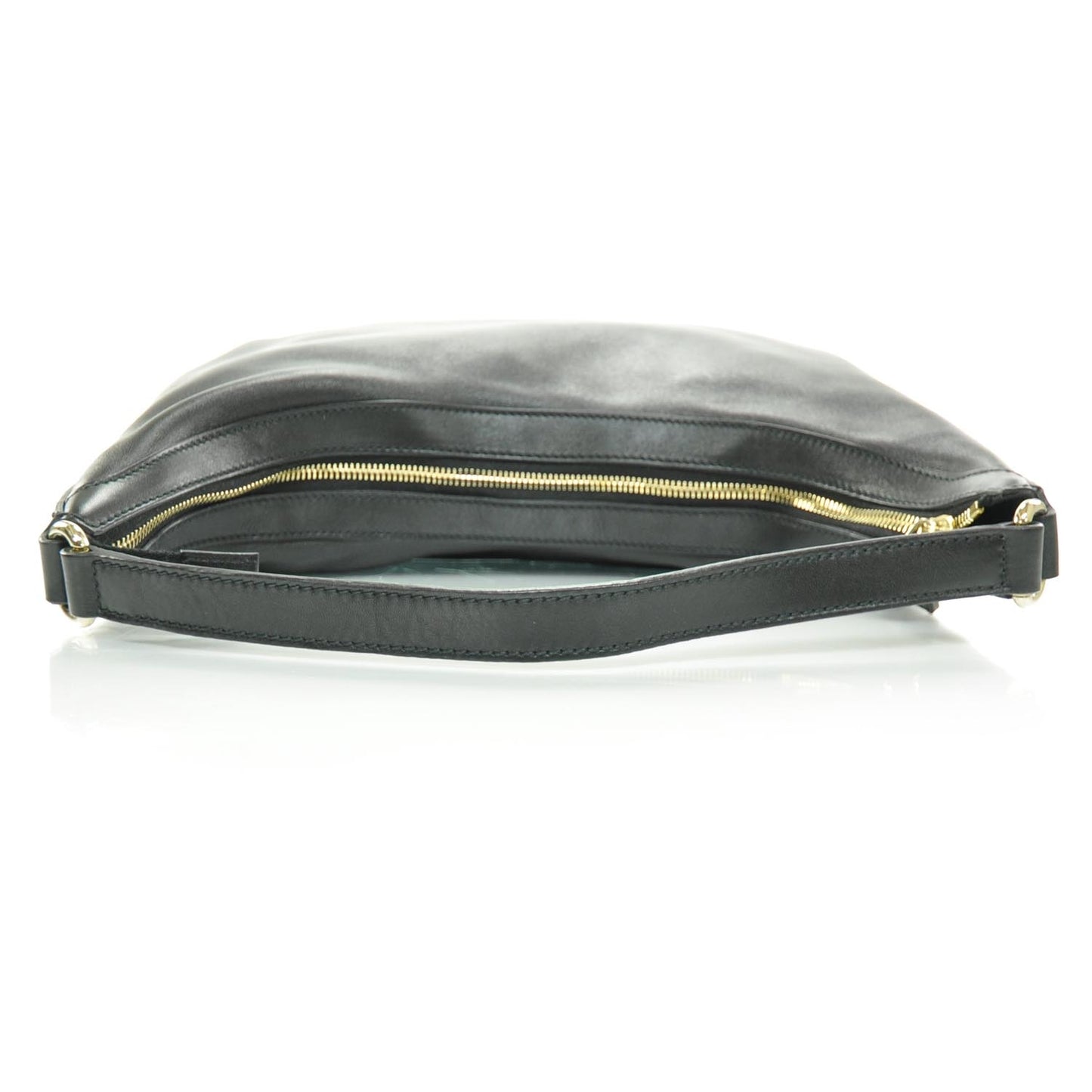 Leather Charmy Hobo Black