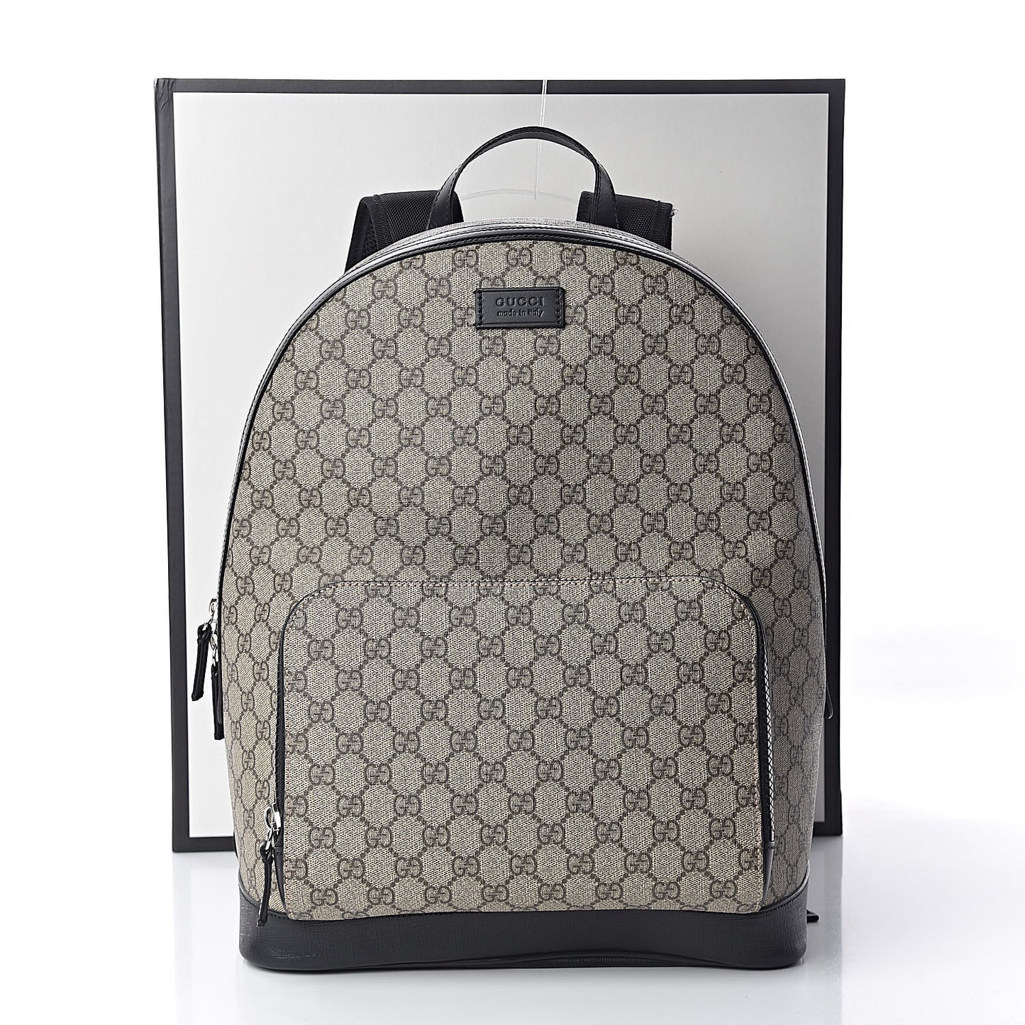 GG Supreme Monogram Medium Backpack Black