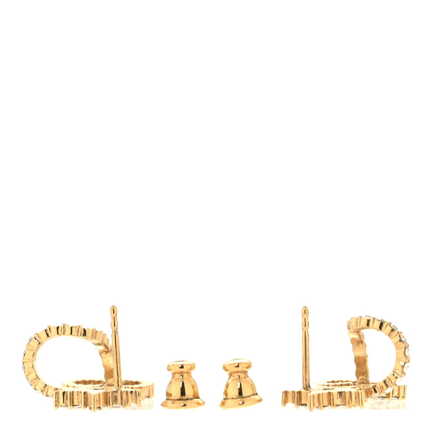Christian Dior Crystal Clair D Lune Wrap Around Earrings Gold 3 of 6