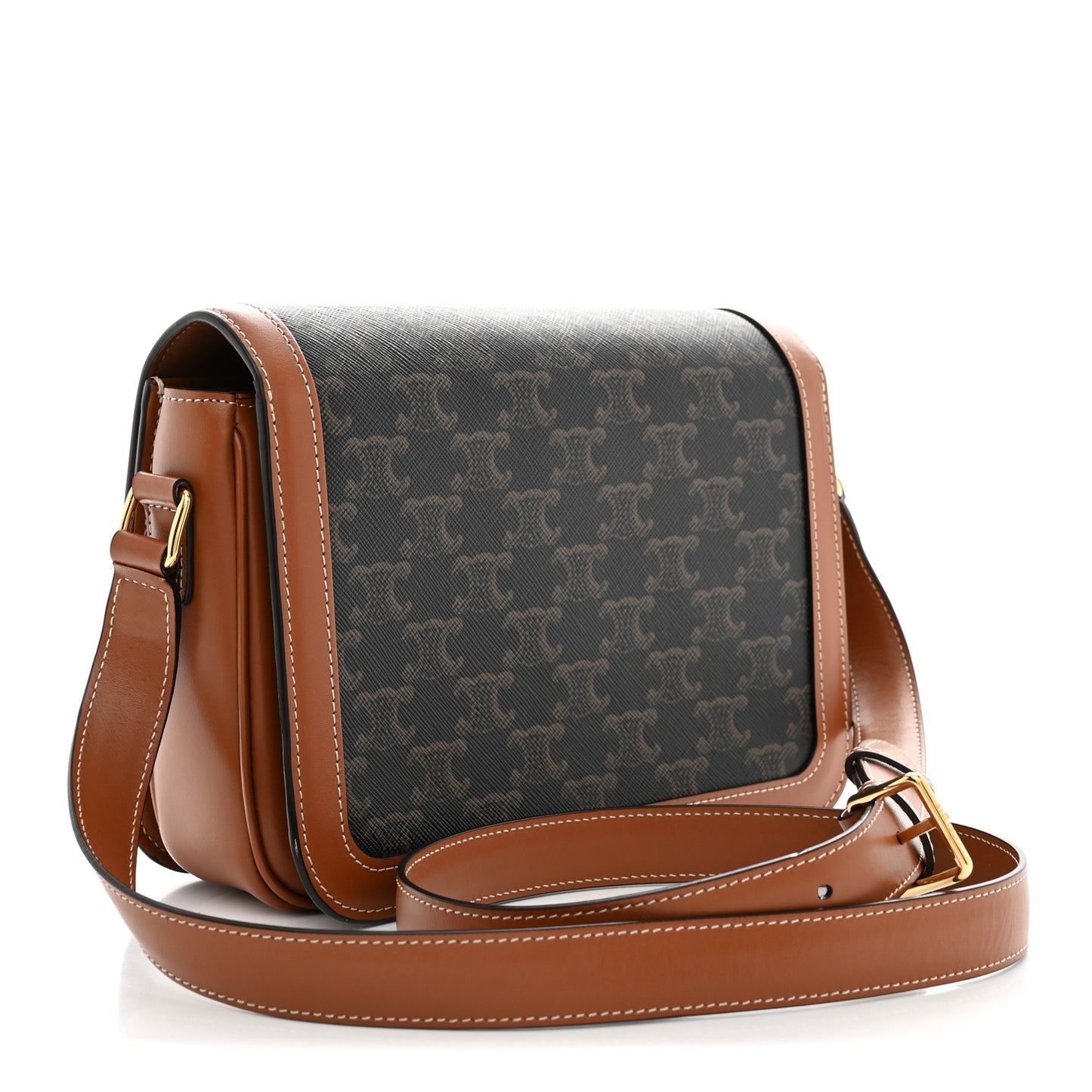 Calfskin Triomphe Canvas Teen Triomphe Bag Tan