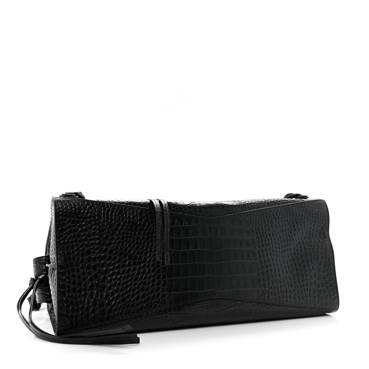 Balenciaga Semi Matte Calfskin Crocodile Embossed Neo Classic Black Hardware Large City Black 4 of 9