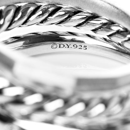David Yurman Sterling Silver Diamond 9mm Stax Narrow Ring 52 6 5 of 5