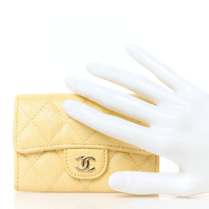 Chanel Iridescent Caviar Quilted Flap Card Holder Yellow 2 of 9