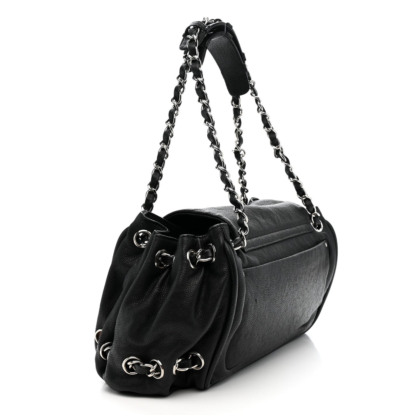 Caviar Diagonal Ligne Flap Black
