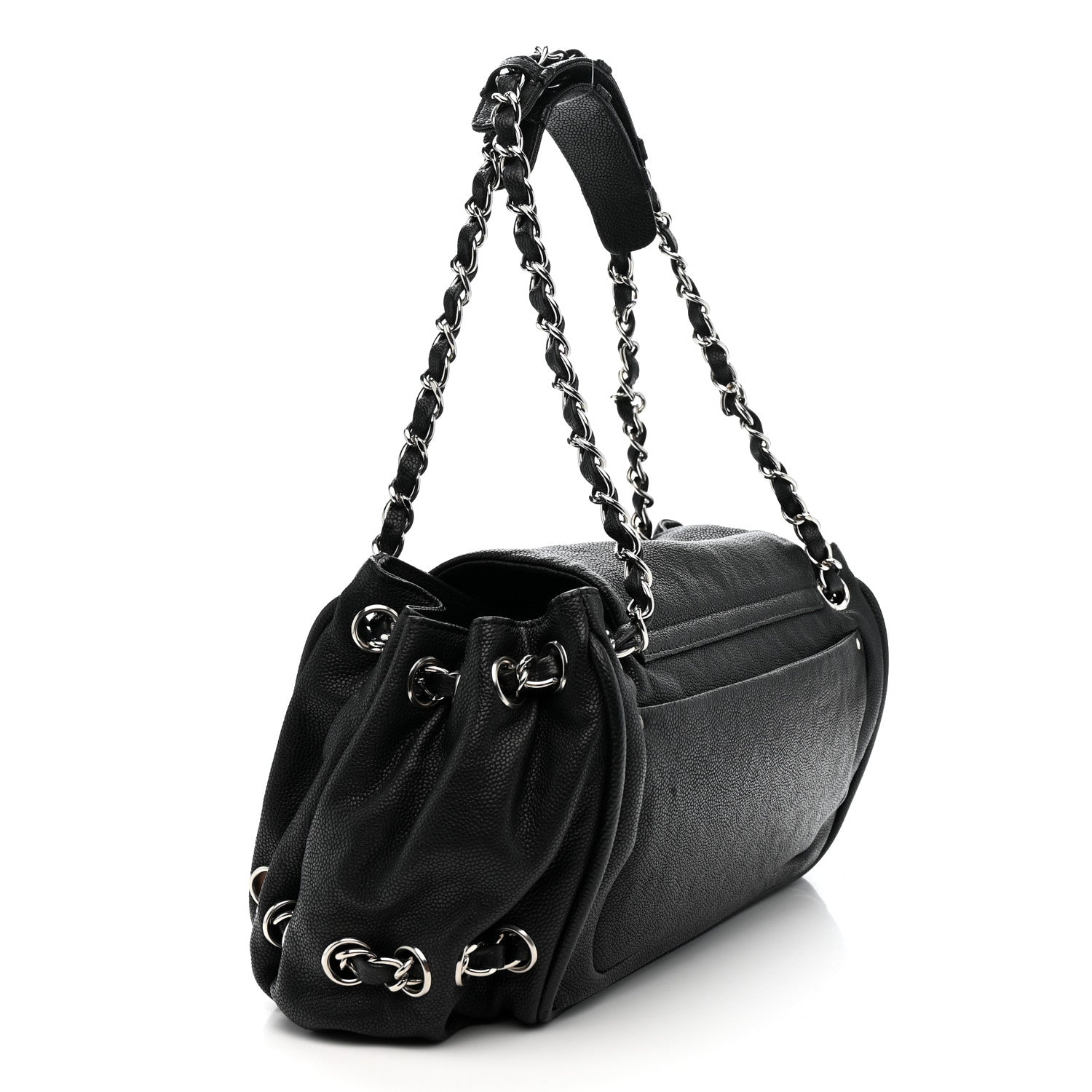 Chanel Caviar Diagonal Ligne Flap Black 3 of 10