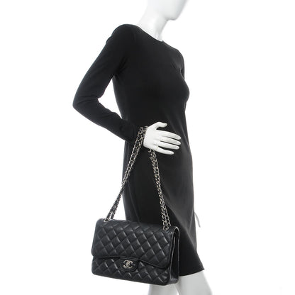 Chanel Caviar Quilted Jumbo Double Flap Black 2 of 8
