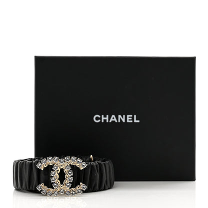 Chanel Calfskin Strass Ruched Rope CC Belt 75 30 Black 5 of 5