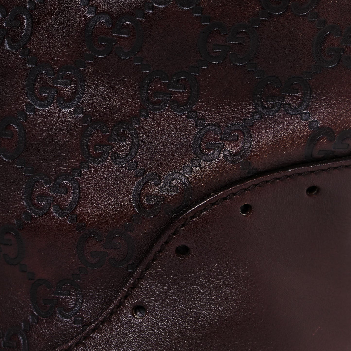 Guccissima Large Punch Tote Chocolate Brown