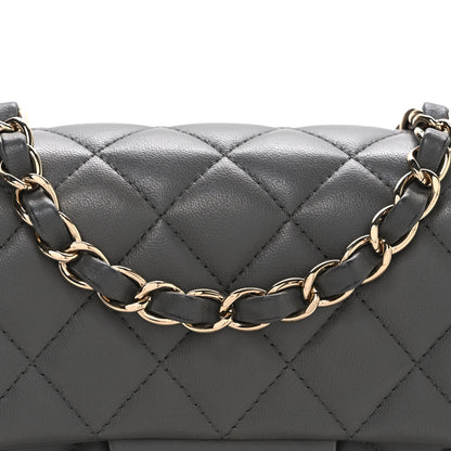 Chanel Lambskin Quilted Mini Rectangular Flap Dark Grey 8 of 11