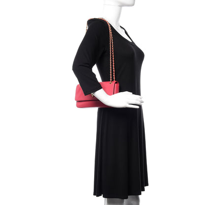 Prada Saffiano Lux Chain Shoulder Bag Peonia 2 of 13