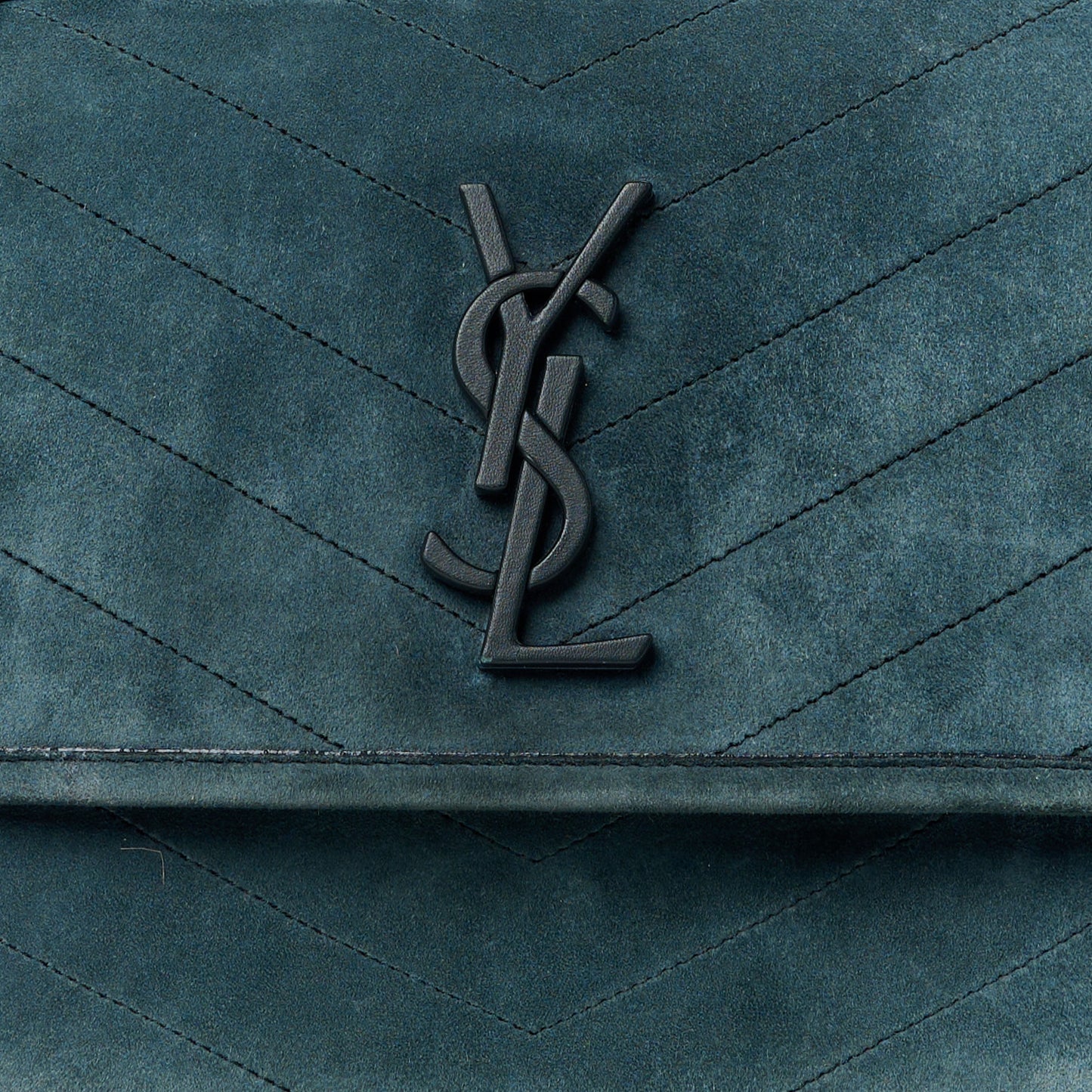 Suede Monogram Medium Niki Chain Satchel Green