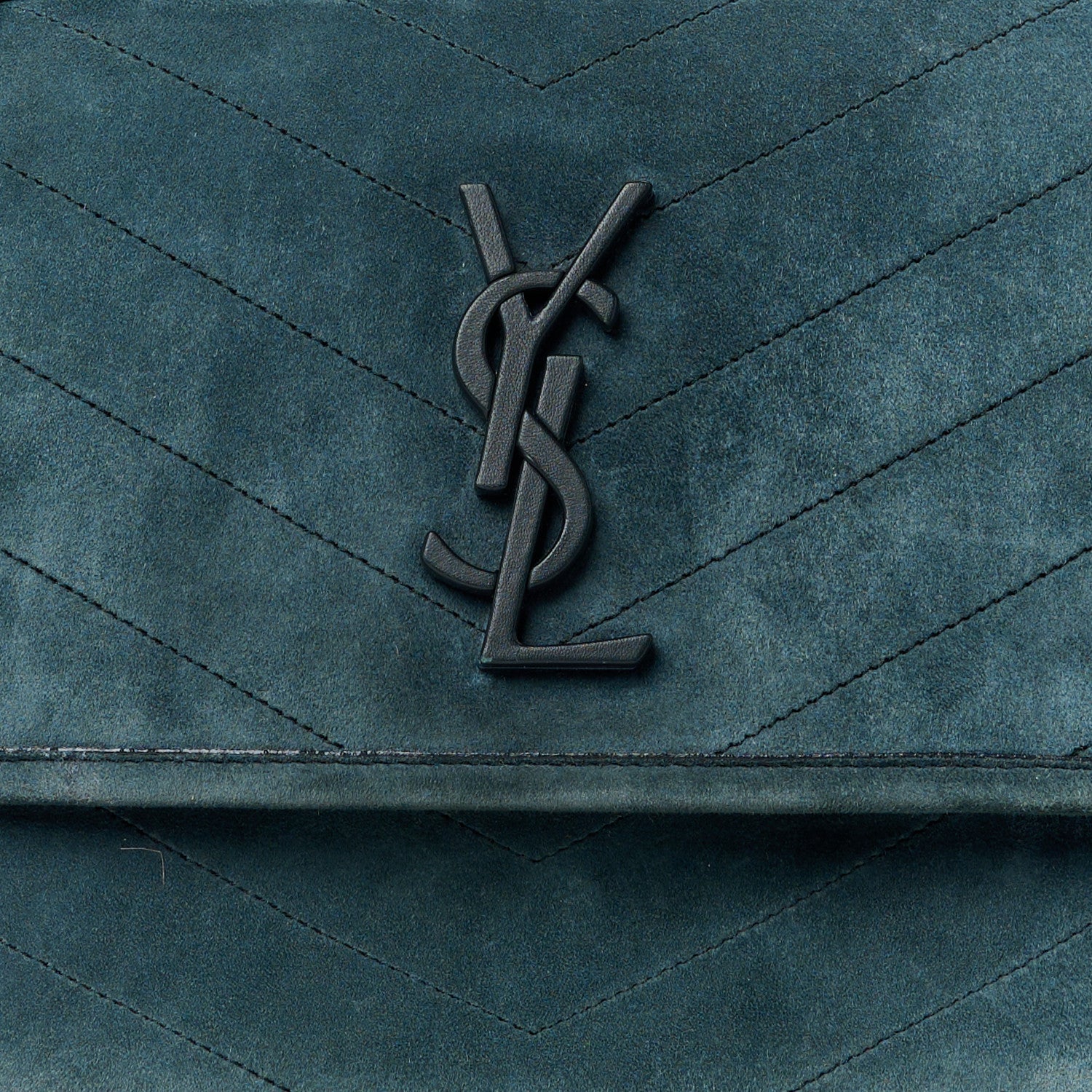 Saint Laurent Suede Monogram Medium Niki Chain Satchel Green 9 of 11