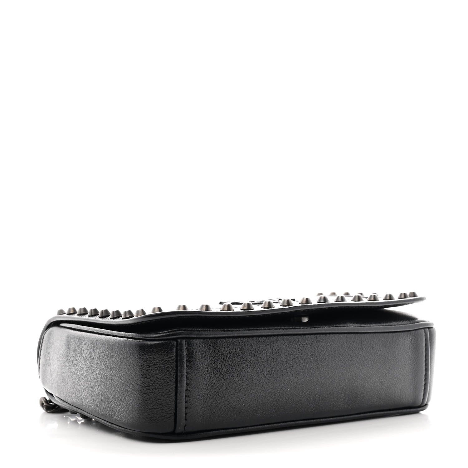 Prada Glace Calfskin Studded Crossbody Black 4 of 10