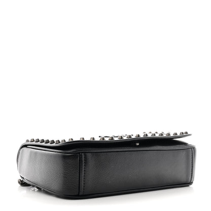 Prada Glace Calfskin Studded Crossbody Black 4 of 10