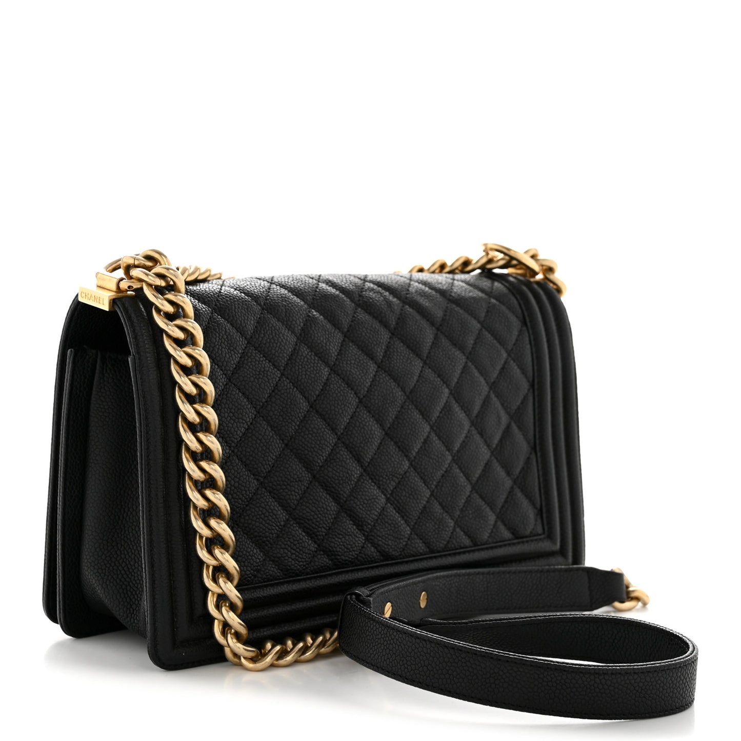 Caviar Quilted Medium Boy Flap Black