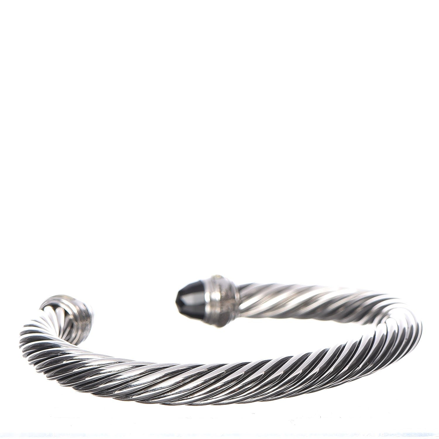 David Yurman Sterling Silver 14K Yellow Gold Black Onyx 5mm Cable Classics Bracelet 3 of 5