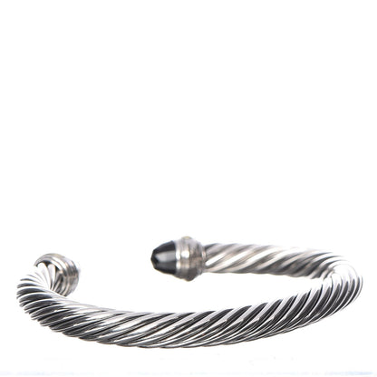 David Yurman Sterling Silver 14K Yellow Gold Black Onyx 5mm Cable Classics Bracelet 3 of 5