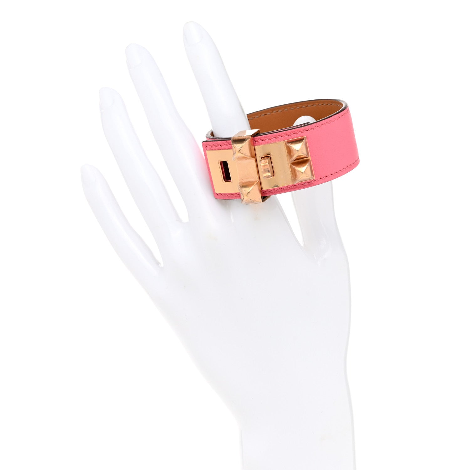 Hermes Swift Collier de Chien CDC 24 Bracelet T2 Rose Azalee 2 of 6