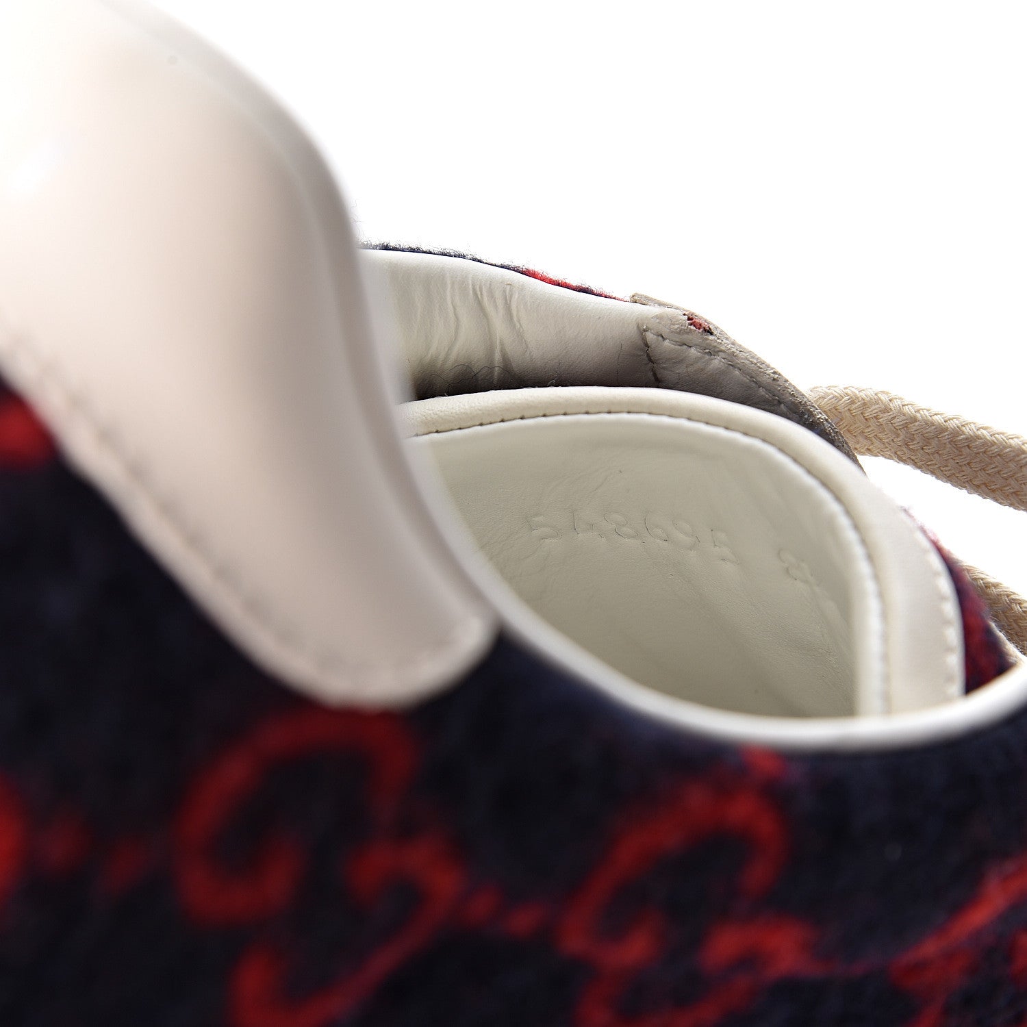 Gucci Covered Wool Big GG Monogram Mens Sneakers 8.5 Blue Red Mystic White 10 of 11