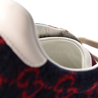 Gucci Covered Wool Big GG Monogram Mens Sneakers 8.5 Blue Red Mystic White 10 of 11