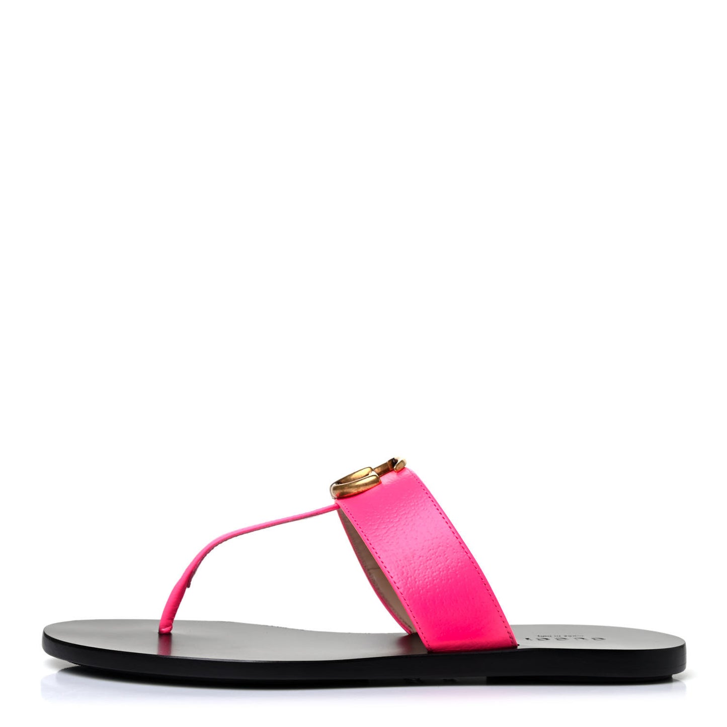 Calfskin GG Marmont Thong Sandals 36 Fuxia Fluo