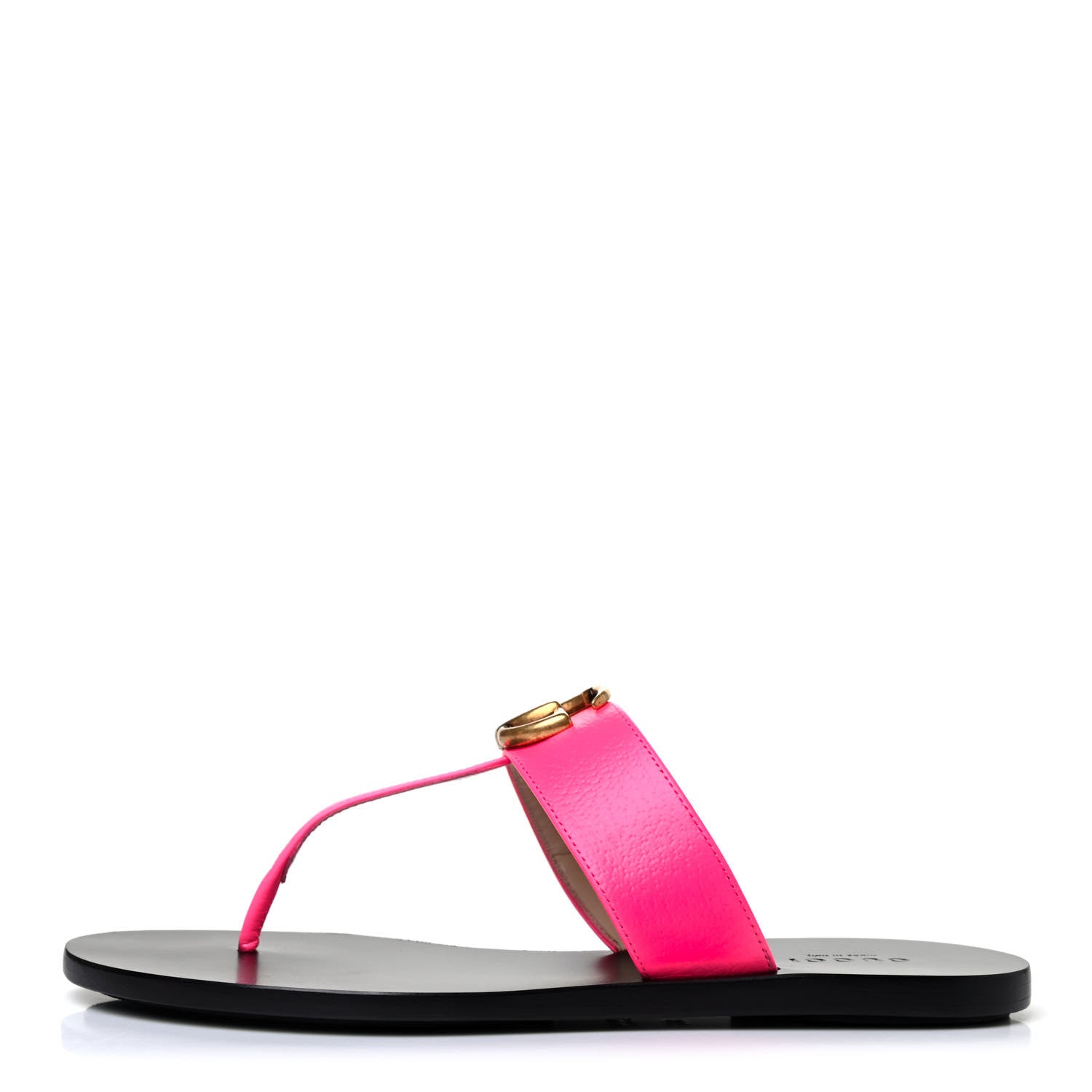 Gucci Calfskin GG Marmont Thong Sandals 36 Fuxia Fluo 1 of 4