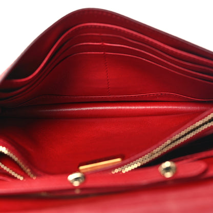 Prada Saffiano Fiocco Bow Flap Wallet Fuoco 6 of 13