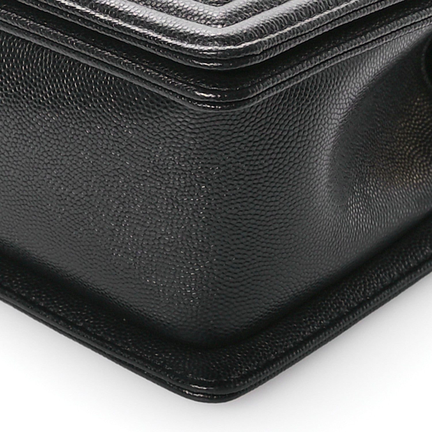 Chanel Caviar Chevron Quilted Medium Boy Flap Black 9 of 11