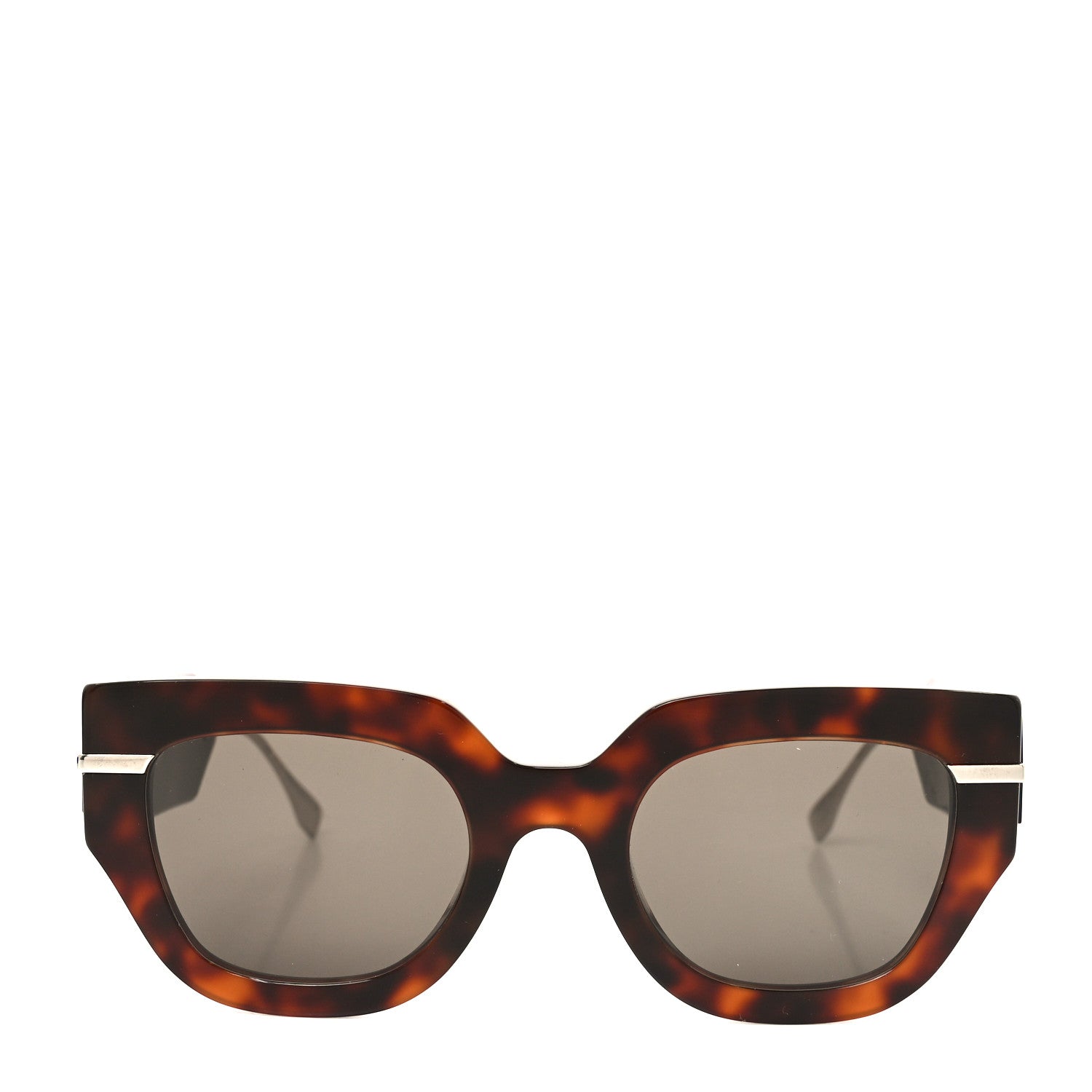 Fendi Acetate Metal Fendigraphy Square Cat Eye Sunglasses FE
