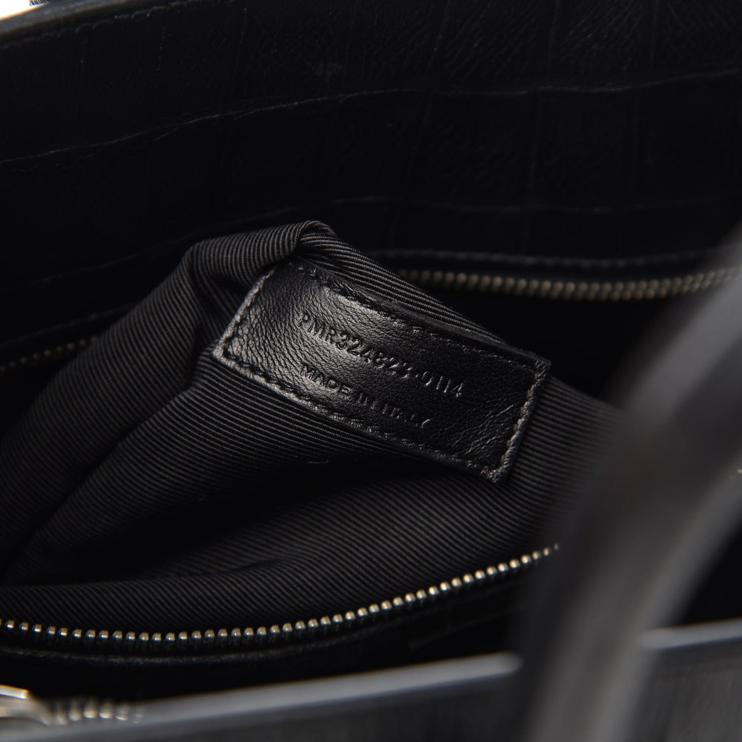 Calfskin Crocodile Embossed Small Sac de Jour Black