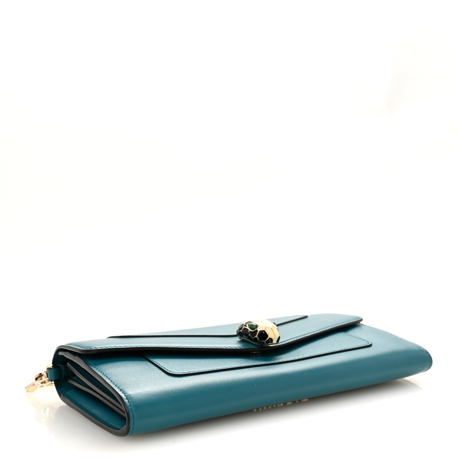 Bulgari Calfskin Serpenti Forever Chain Wallet Blue 4 of 13