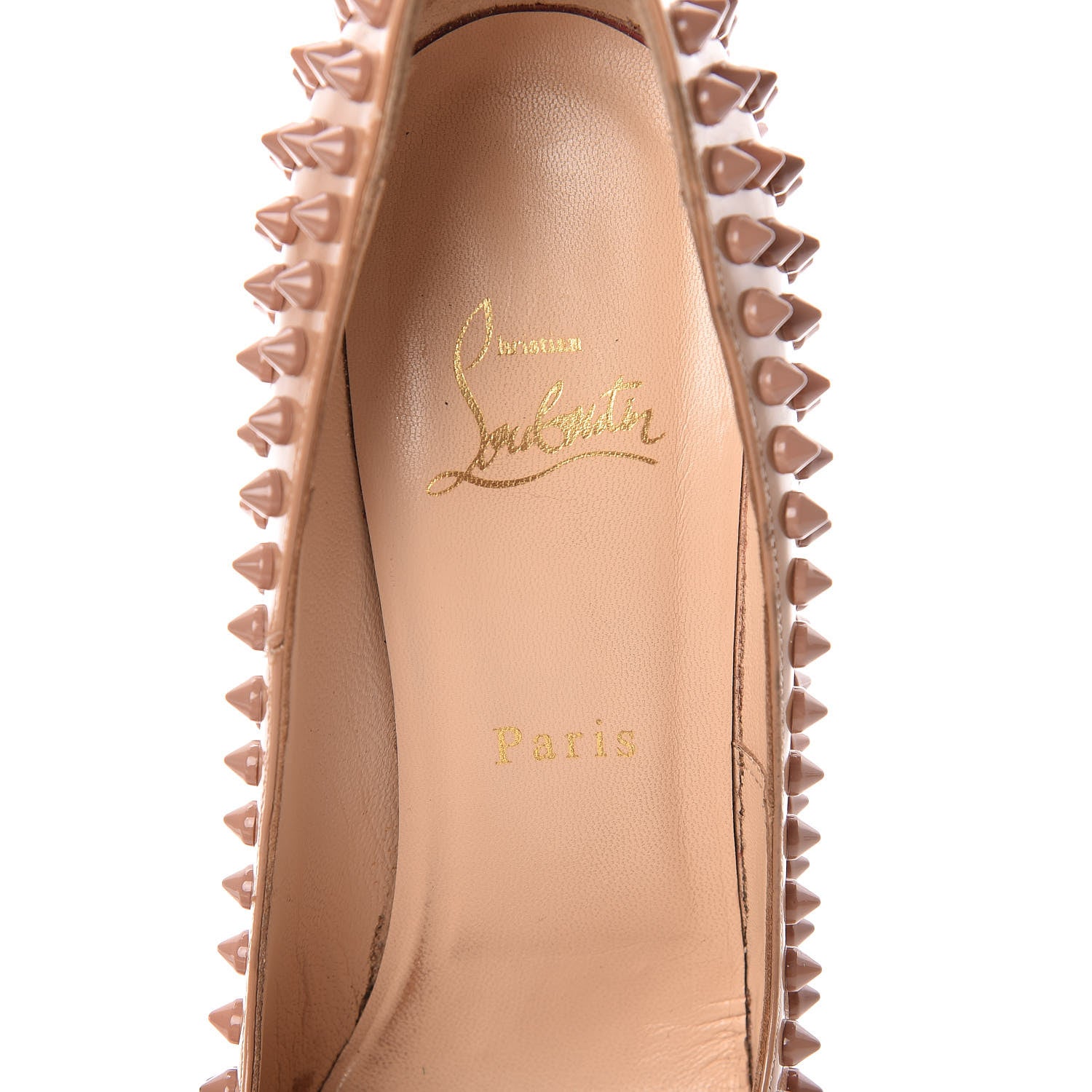 Christian Louboutin Patent Alti Spikes 140 Pumps 38 Nude 9 of 26