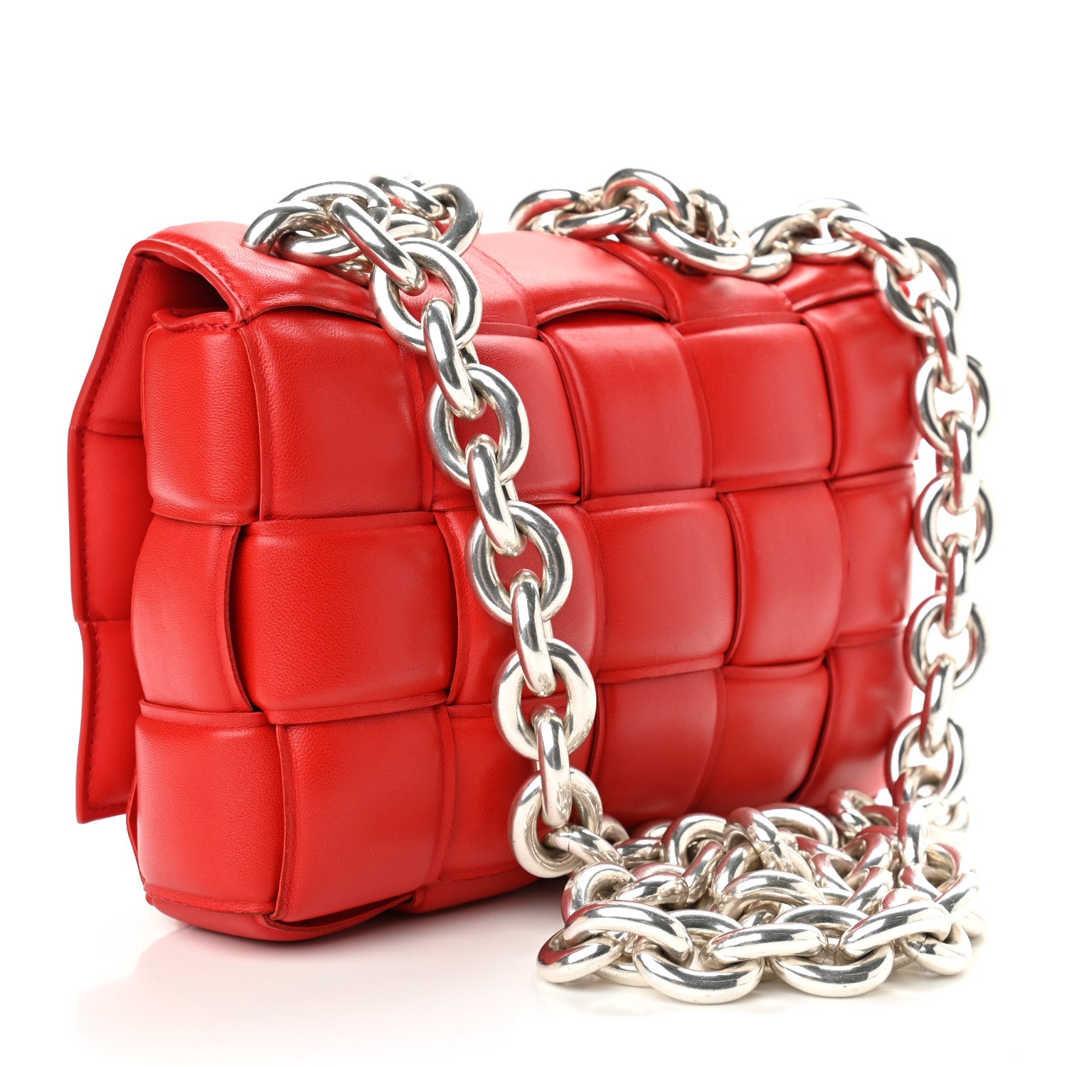 Bottega Veneta Lambskin Maxi Intreccio Padded Chain Cassette Crossbody Bag Nail Polish 2 of 8