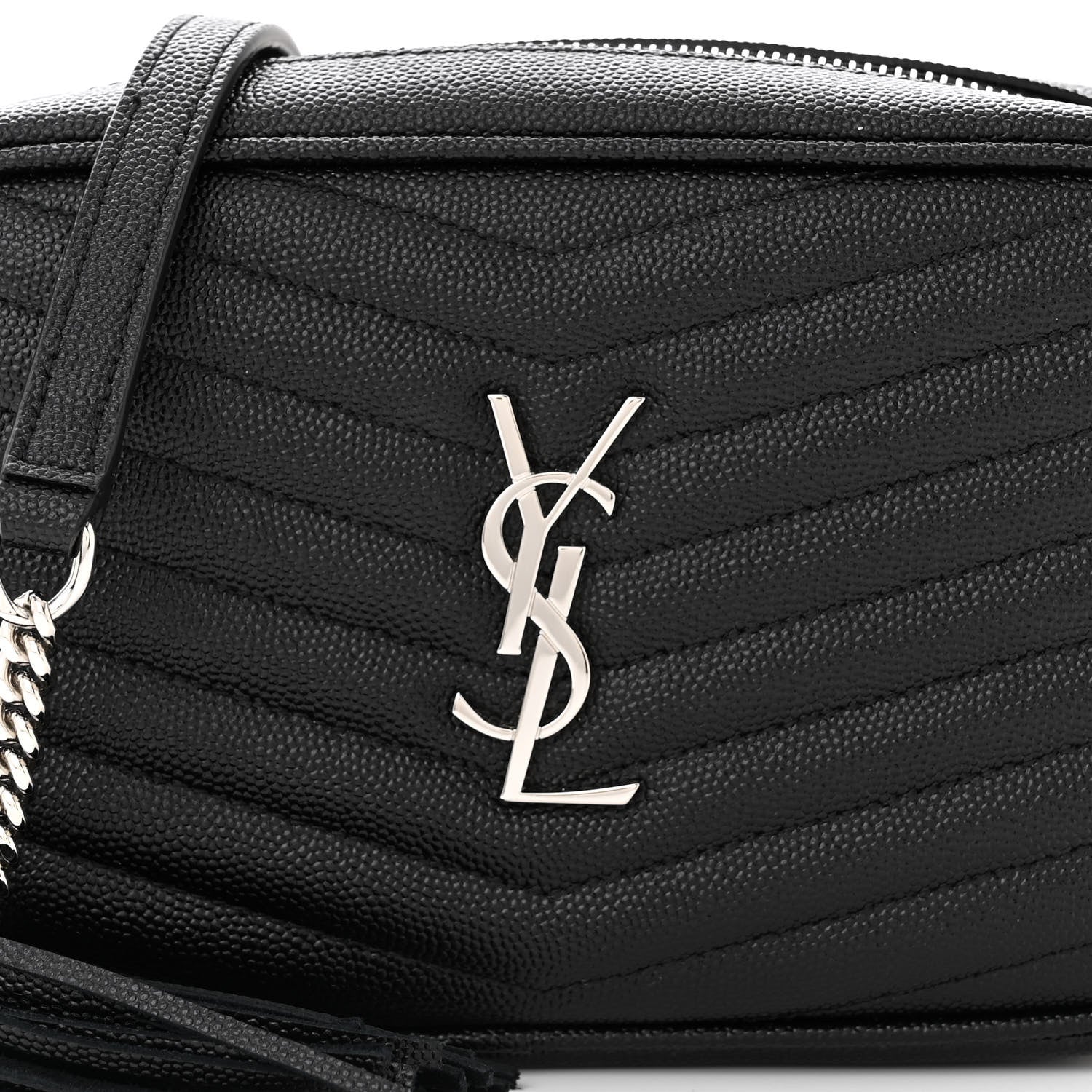 Saint Laurent Grain De Poudre Matelasse Monogram Mini Lou Camera Bag Black 8 of 11