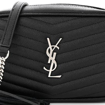 Saint Laurent Grain De Poudre Matelasse Monogram Mini Lou Camera Bag Black 8 of 11
