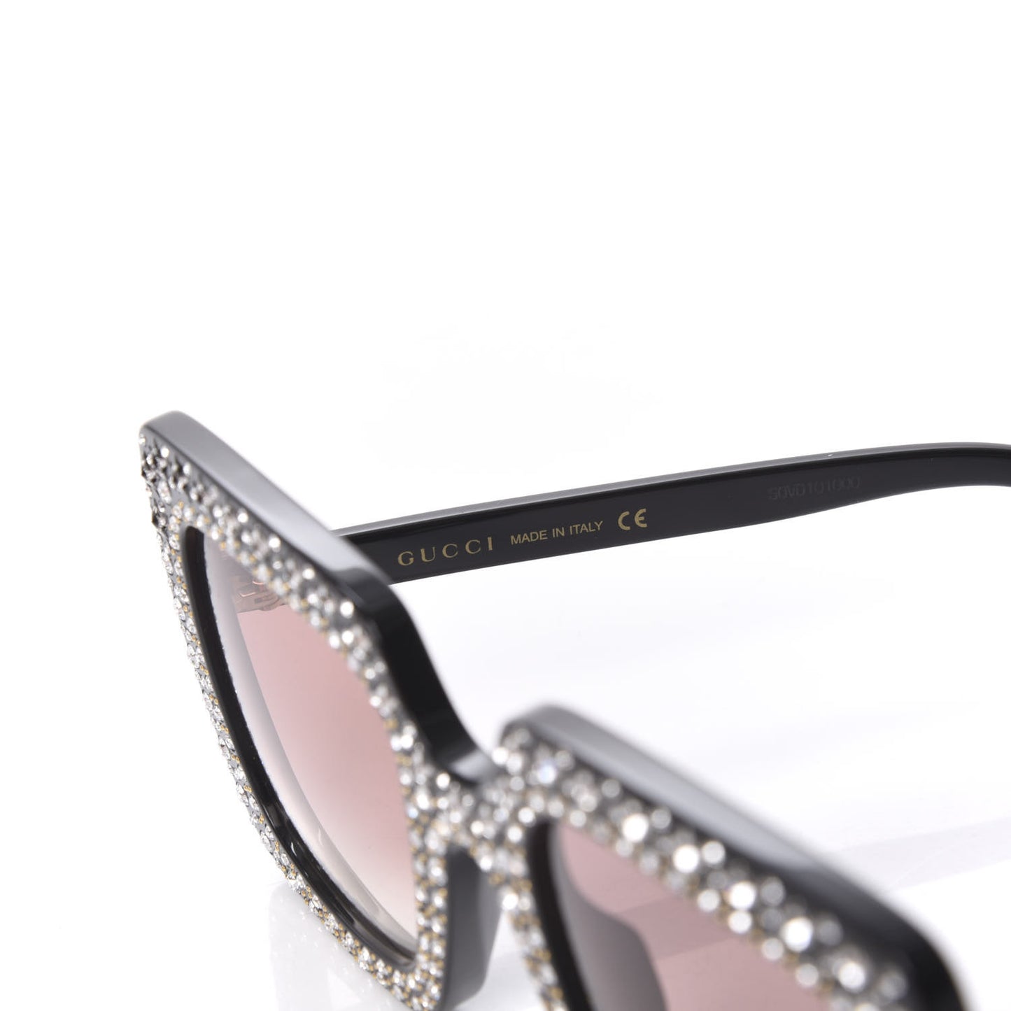 Acetate Crystal Oversize Sunglasses GG0148S Black