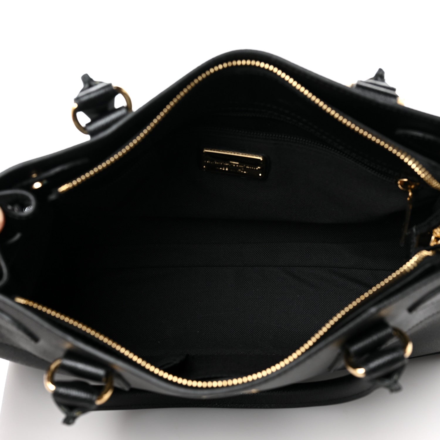 Salvatore Ferragamo Hammered Calfskin Briana Tote Black 5 of 10