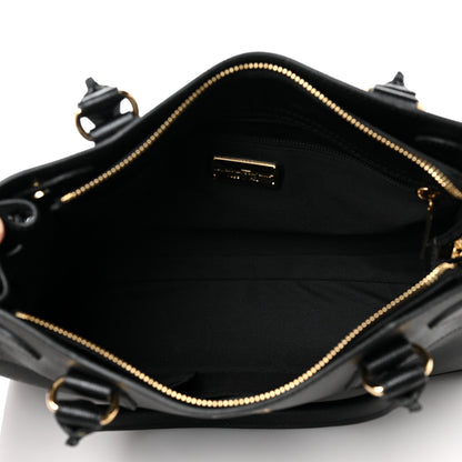 Salvatore Ferragamo Hammered Calfskin Briana Tote Black 5 of 10