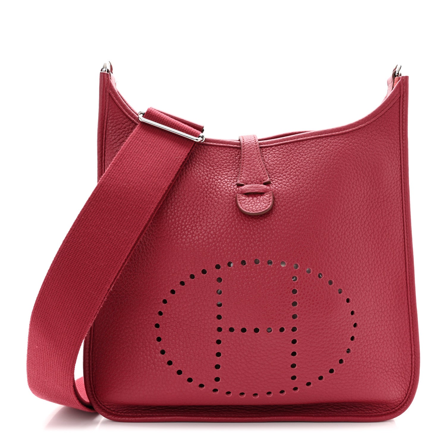 Hermes Taurillon Clemence Evelyne III PM Rouge Grenat 1 of 10