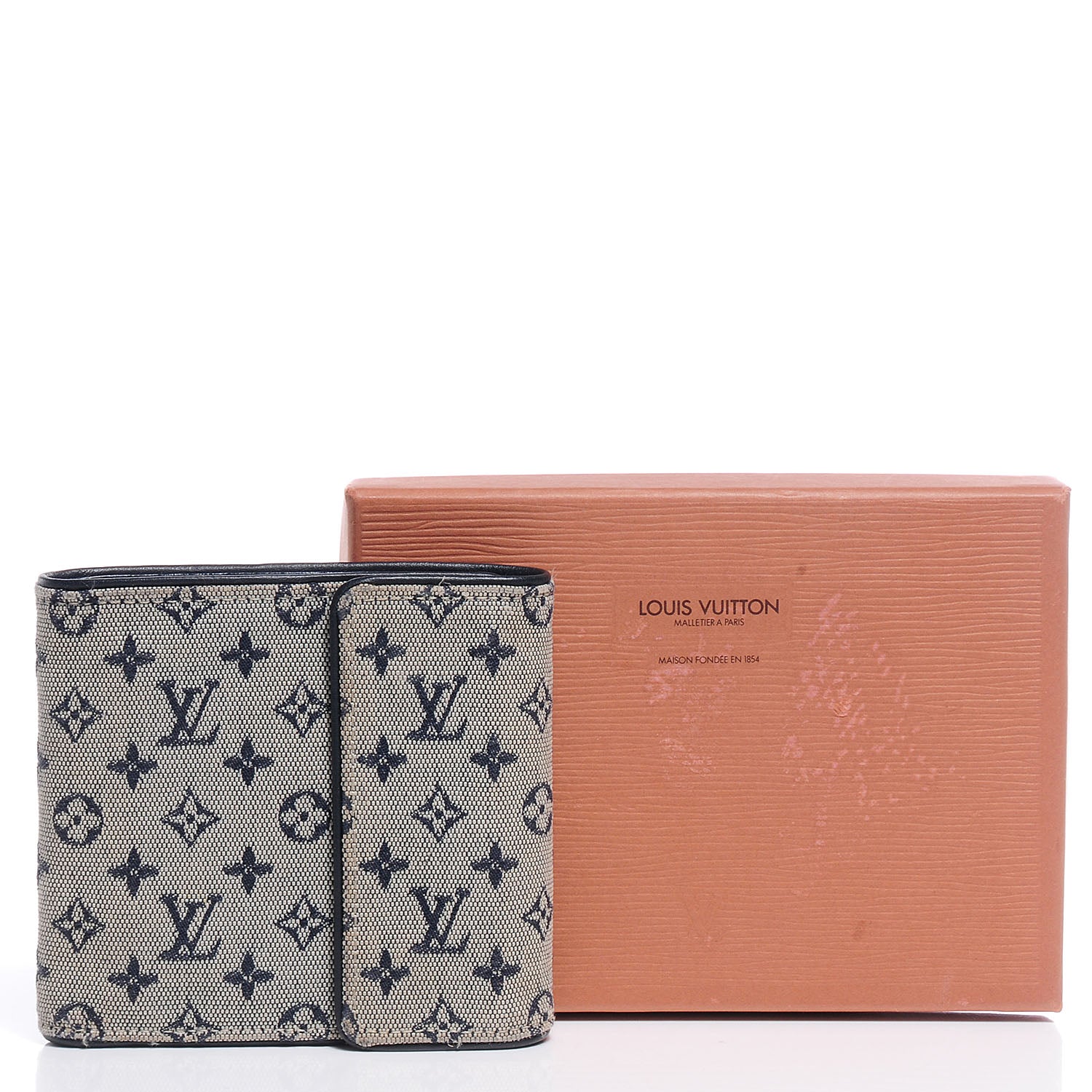 Louis Vuitton Mini Monogram Compact Wallet Blue 5 of 8