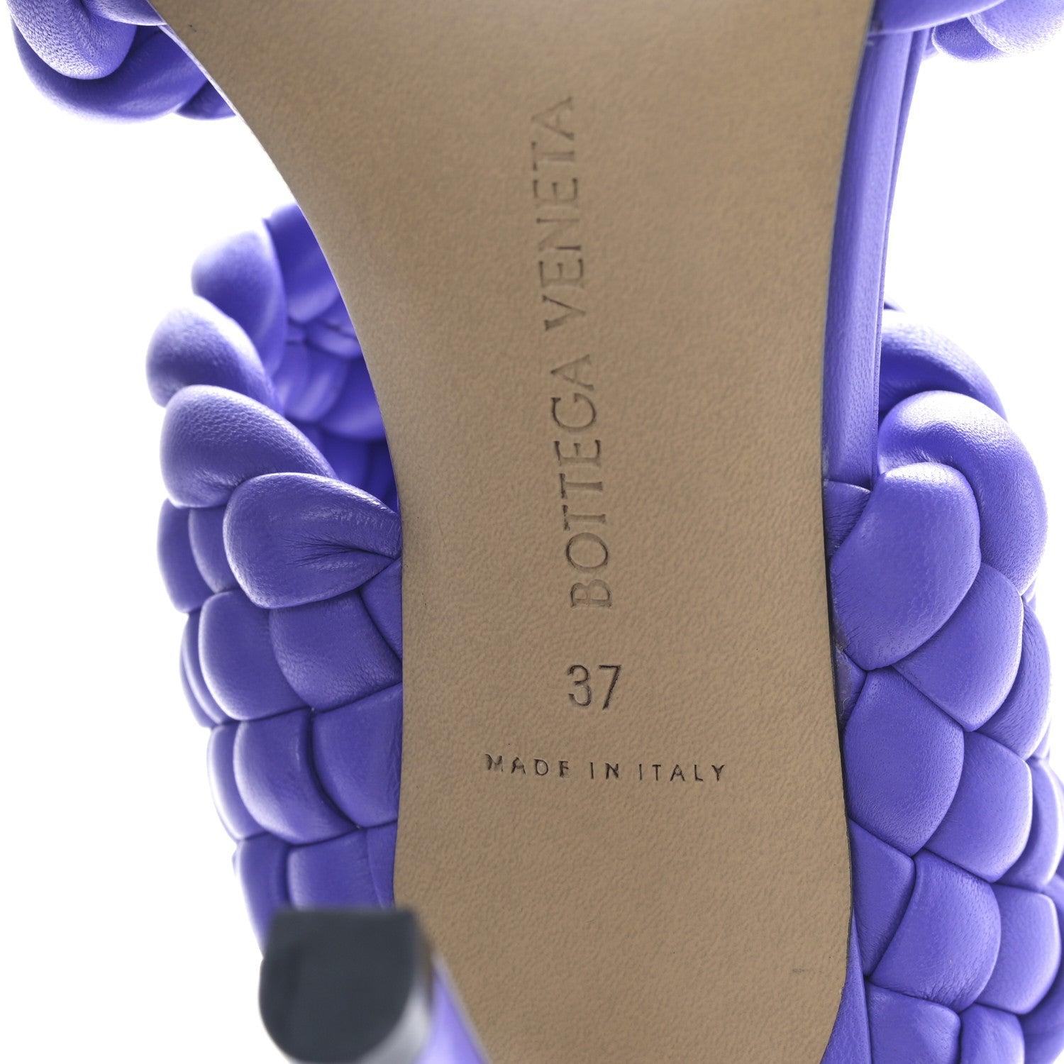 Bottega Veneta Nappa Twisted Padded Intrecciato Curve Slide Sandals 37 Purple 6 of 7