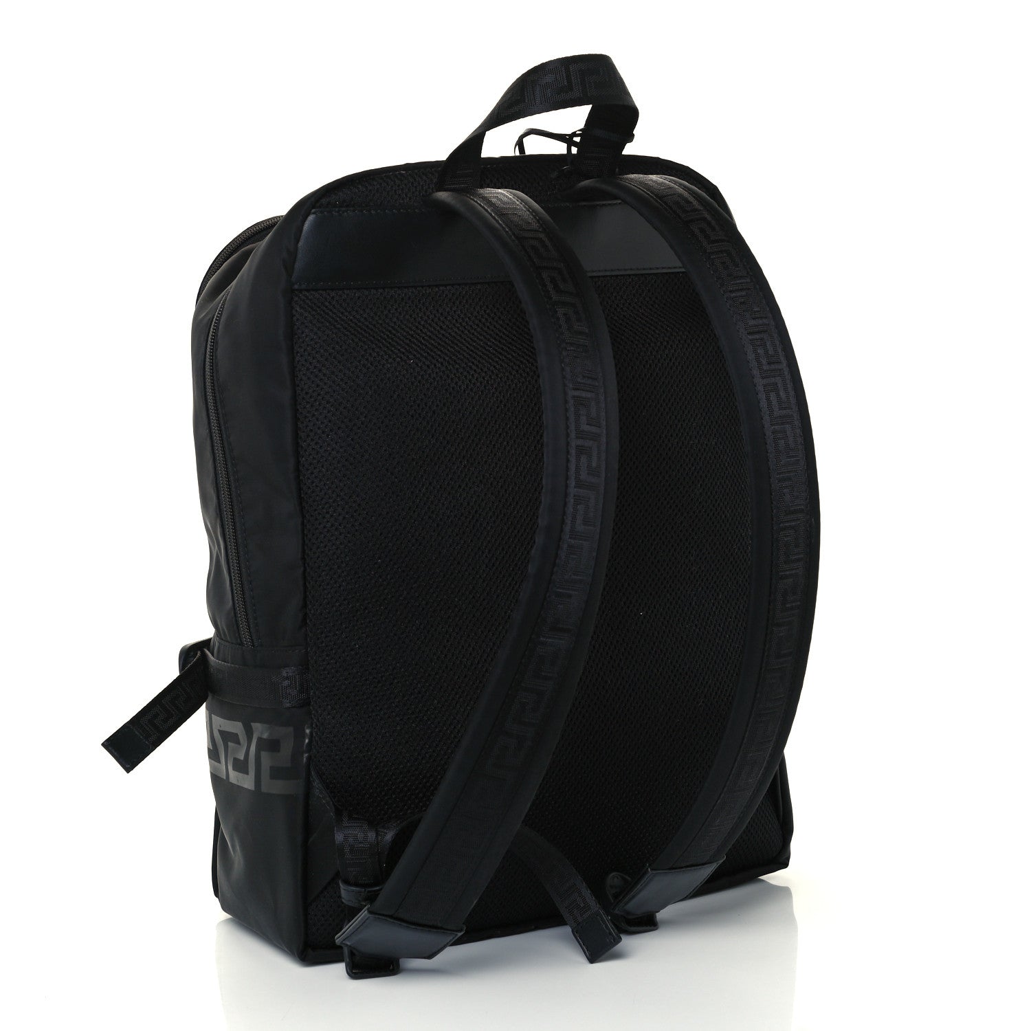 Versace Nylon La Greca Logo Backpack Black 2 of 13