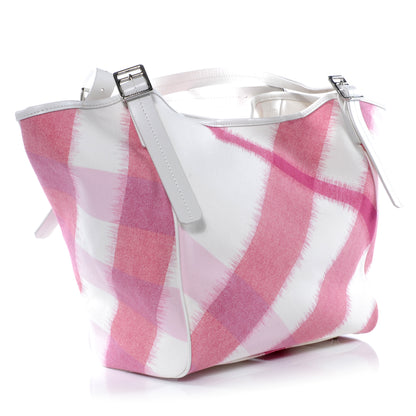 Burberry Canvas Ikat Check Tote Tea Rose 3 of 11