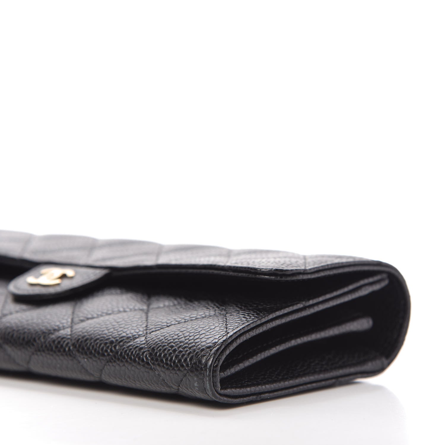 Chanel Caviar Quilted Large Gusset Flap Wallet Black 7 of 12