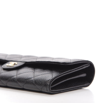 Chanel Caviar Quilted Large Gusset Flap Wallet Black 7 of 12