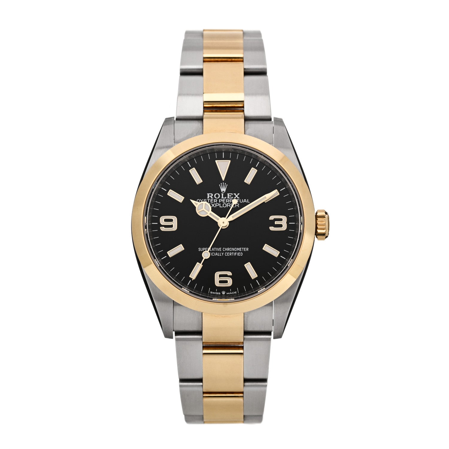 Rolex Stainless Steel 18K Yellow Gold 36mm Oyster Perpetual Explorer Watch Black 124273 1 of 4