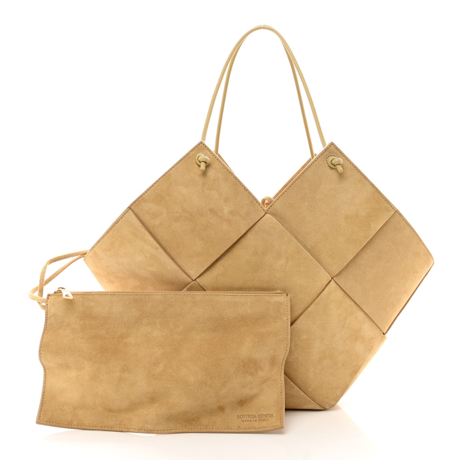 Bottega Veneta Suede Maxi Intrecciato Tote Cane Sugar Tapioca 3 of 9