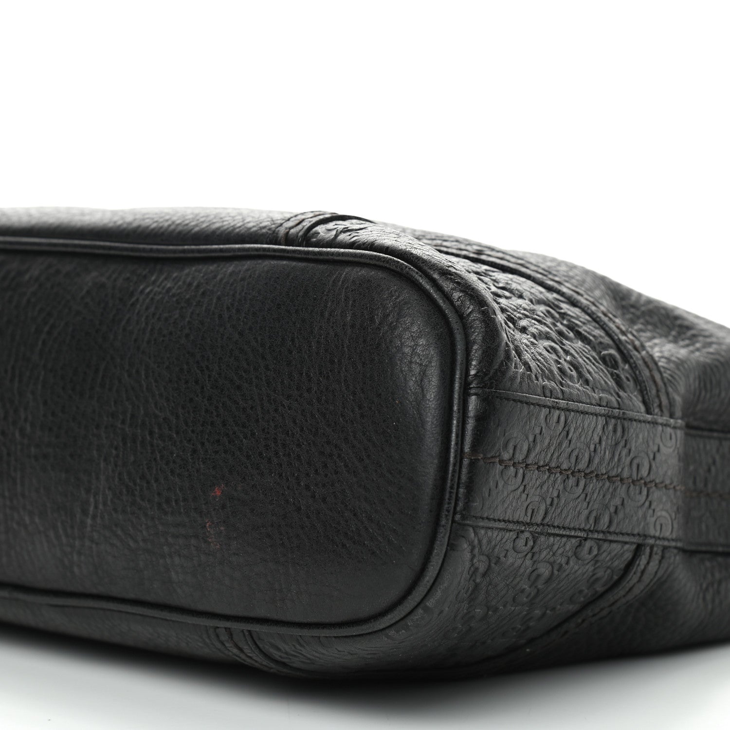 Gucci Pebbled Calfskin Guccissima Trim Medium Signoria Hobo Black 7 of 12