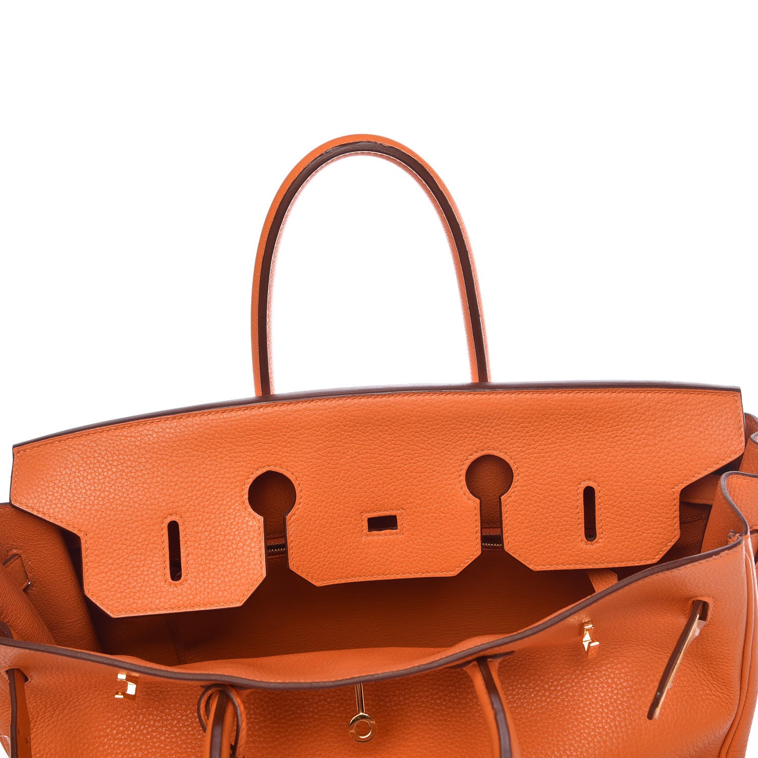 Hermes Taurillon Clemence Birkin 35 Orange 10 of 41