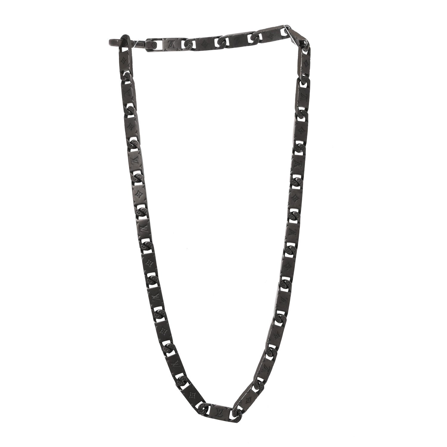 Louis Vuitton Metal Monogram Tied Up Necklace Black 1 of 5